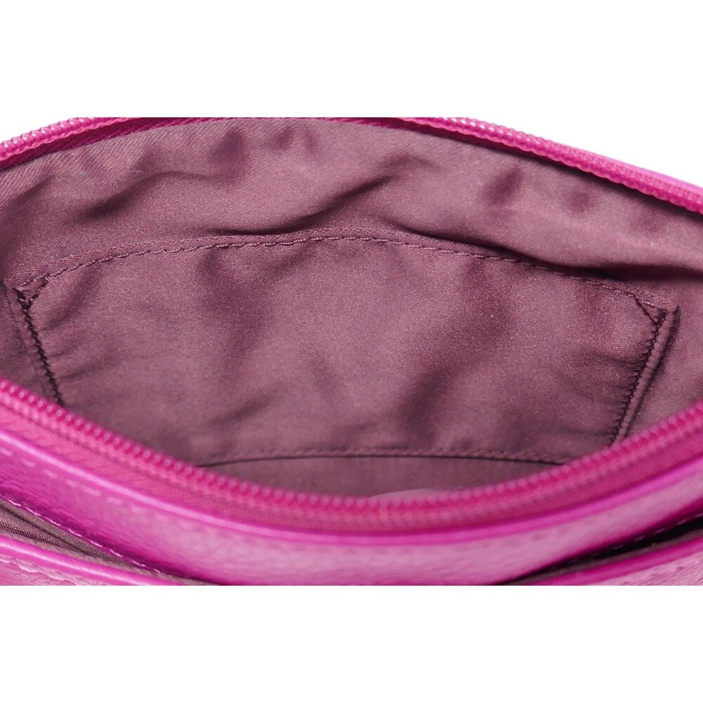 Coach Park Bright Magenta Pebbled Leather Medium Turn Lock Wristlet F49472 - Picture 10 of 13